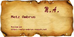 Metz Ambrus névjegykártya